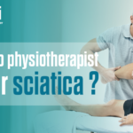 Physiotherapist treating sciatica pain with leg therapy at Divi Orthopaedic Center