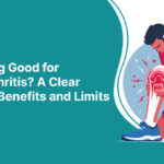 Walking for knee arthritis showing benefits and pain limits illustration